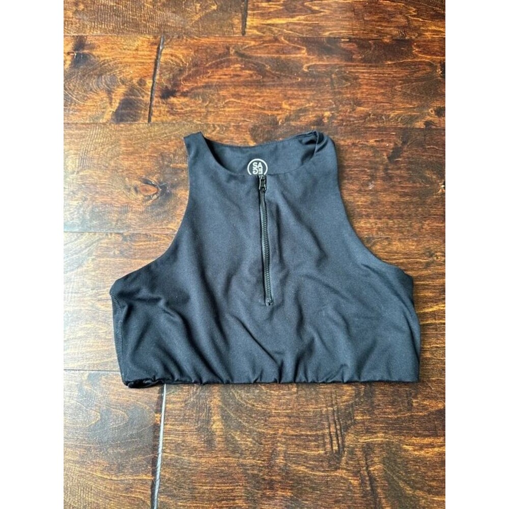 SAGE Collective black zip bra tank
